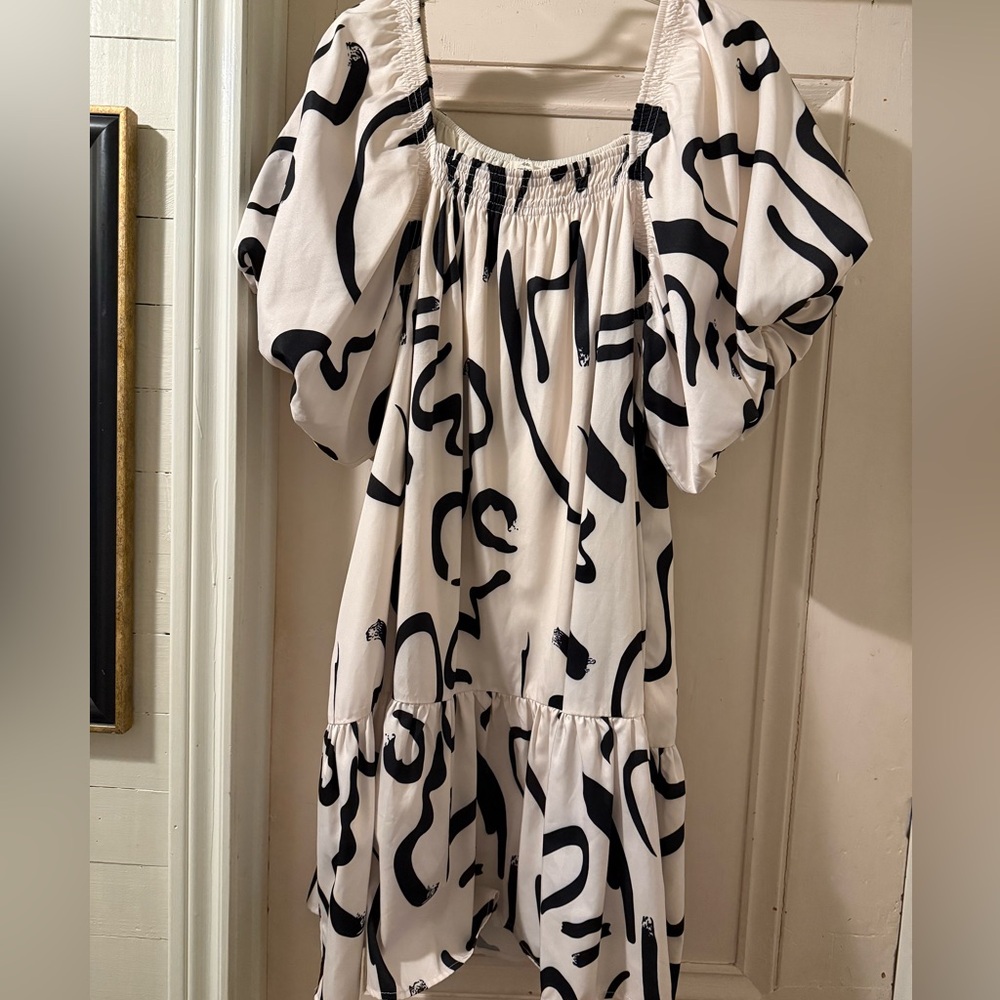 Festive Black and White Women's Dress